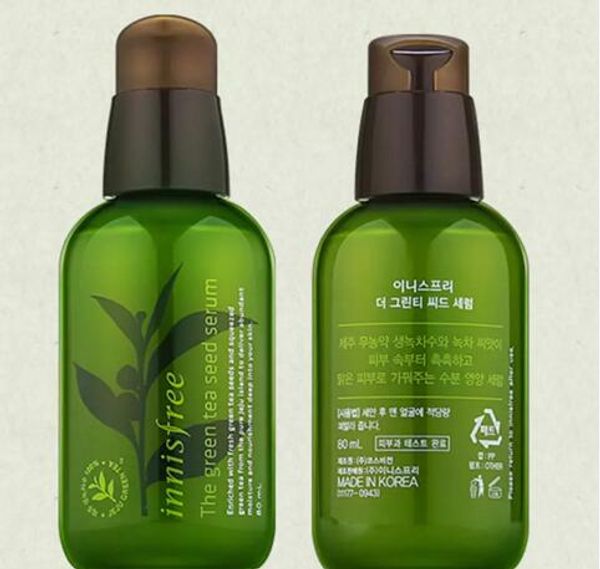 

inniskorea brand green bottle cream the green tea seed serum moisturizing face care lotion 80ml new face skin care cream 2018