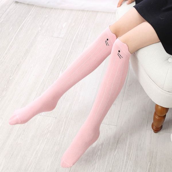 

children sock lovely cat for baby girls children knee high socks print animal kawaii child socks over knee girl, Pink;yellow