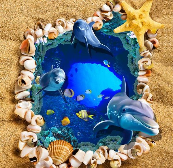 

современные обои для гостиной hd подводный мир пляжных раковин 3d трехмерные картины пола самоклеящиеся обои