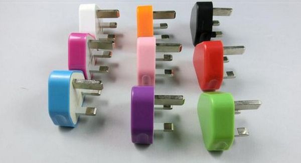 

10 different colors uk plug usb charger ac wall charger usb power adapter charger for iphone3/3gs/4/4s/5 100pcs+dhl hipping 50pcs/lot
