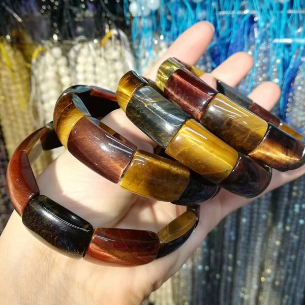

natural tiger eye stone beads bracelet natural stone bangle for man for woman wholesale, Black