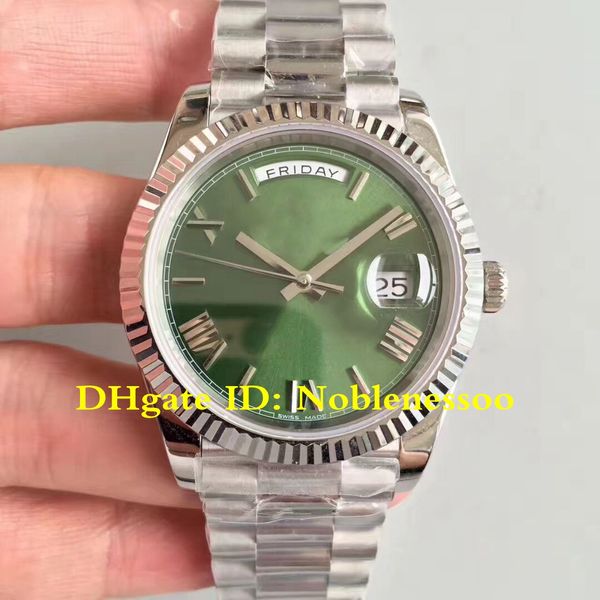 

5 style watch men's president day date 228239 olive green dial 40mm 228206 cal.3255 movement automatic watches, Slivery;brown