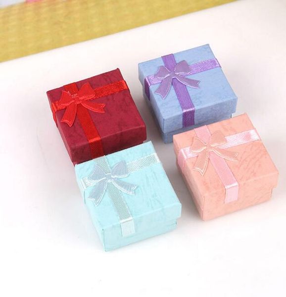 

favor bag bow jewelry boxes paper ring box 4color box stud earring jewelry case gift boxes jewelry packaging, Black;white