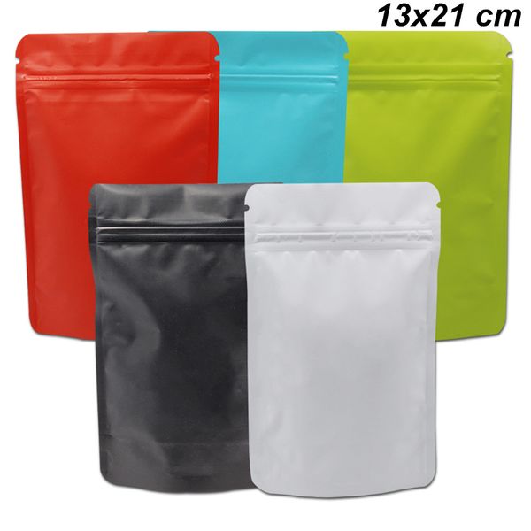 

50pcs / серия multi цветы 13x21cm pure фольга zip замок матовая майларовую упаковку pouches для сухих продуктов алюминиевой фольги многоразо