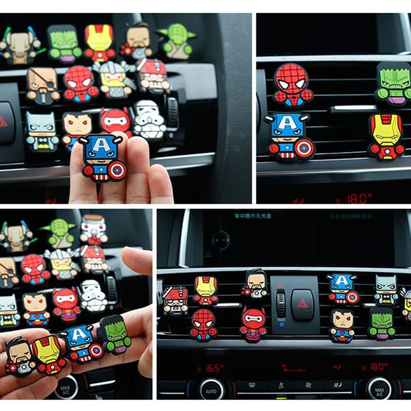 

car vent perfume clip marvel heros figure cute air freshener decoration auto interior accessories car-styling