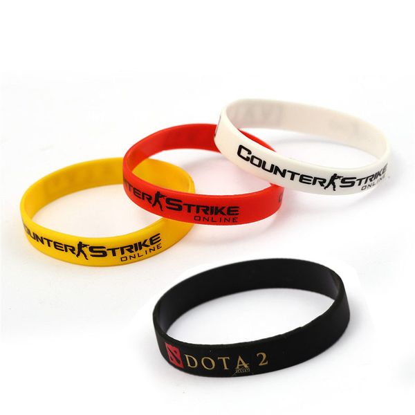 

game dota 2 ti8 bracelet csgo cs go logo silicone bracelets counter strike bangle for men woman jewelry souvenir gift, Black