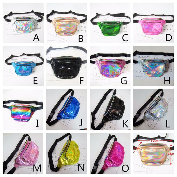 

laser waistpacks fanny packs waist bag chest pack sparkle handbag waistpacks toiletry kits stuff sacks 15 colors 30*18*7 cm