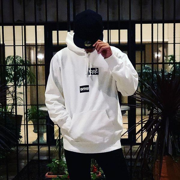 

18fw plit box logo di placed hoodie weat hirt ca ual treet olid hooded pullover weater autumn winter couple hoodie hfymwy145