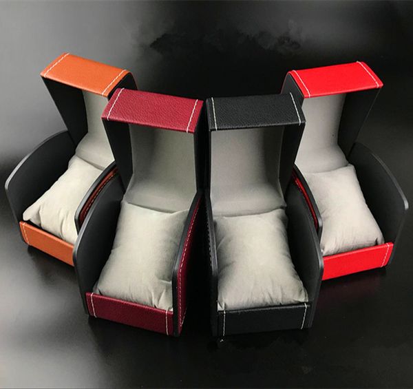 2018 Vendita calda Orologio pieghevole in vera pelle PU, scatola di imballaggio, cuscino in flanella, scatola per orologi, scatola per gioielli nera.