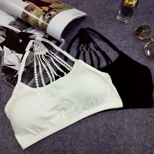 

minhui 2016 new fashion summer style women crop lingerie back hollow out cropped bralette vest short tanks top, Black;white