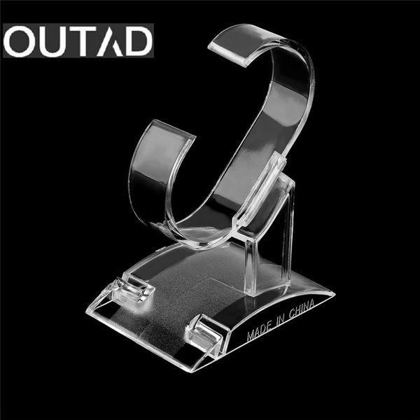 

outad clear acrylic watch display holder stand rack showcase tool transparent wristwatch lightweight stand case organizer, Black;blue