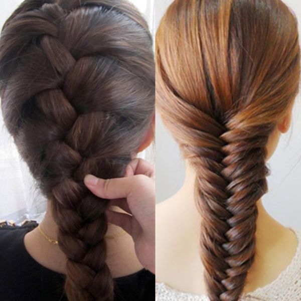 

4pcs/set magic hair braiding twist curler set hairpin holding braiders pull hair ponytail diy tool @me88, Brown