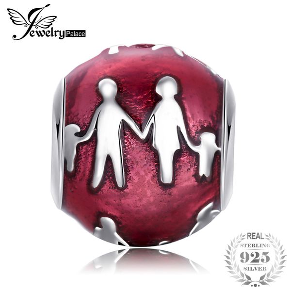 

jewelrypalace 925 sterling silver family bond pueple murano glass beads charms fit bracelets gifts for women fashion jewelry, Blue;slivery
