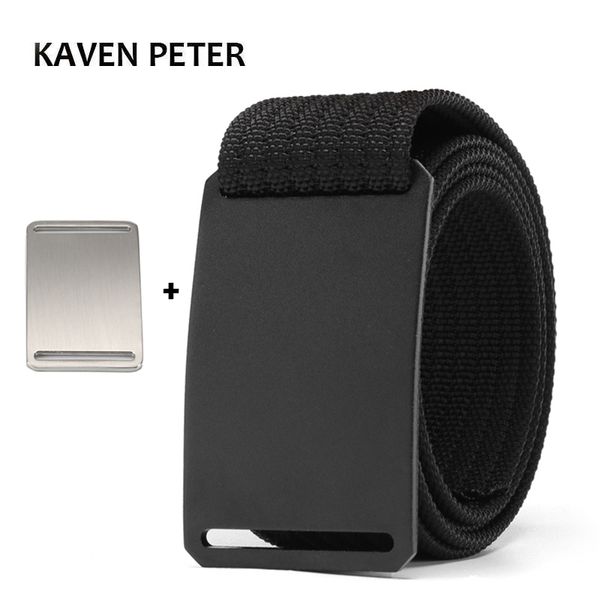 

men casual belt with two buckles men long knitted belt canvas tactical 4.0 cm cinturon hombre 100 to 160 cm length, Black;brown