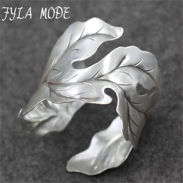 

fyla mode 42g new fashion bangle wide cuff opened antique thai silver leaf bracelet cuff factory prfor wholesale pky324, Golden;silver