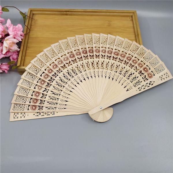 Kostenloser Versand Chinesischer japanischer Sandelholz-faltender Handfächer-Duft-hölzerne Fans Hochzeits-Bevorzugung und Geschenk für Gäste lin2407