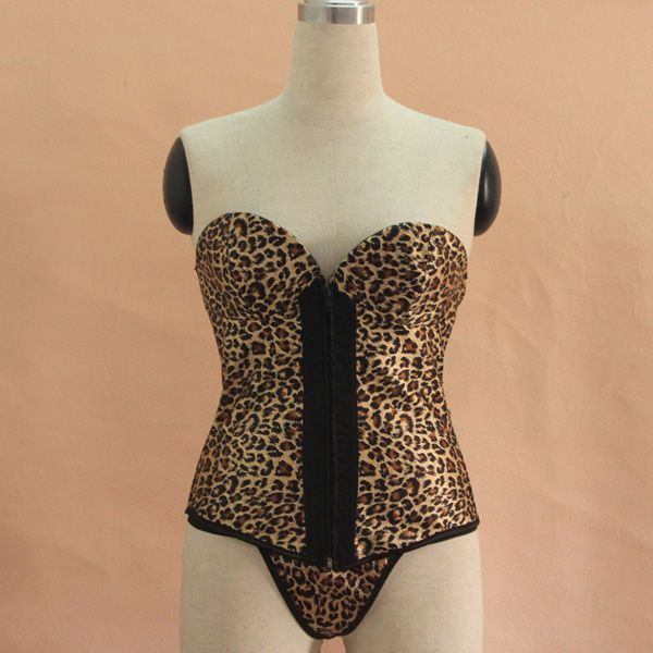 

leopard print lace up back bustier corset women's size s,,l,xl,xxl rockabilly burlesque lingerie 0899, Black;white