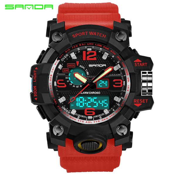 

aimecor new sale men's sport digital wristwatch colourful sport watch luxury double display cold light electronic waterproof, Slivery;brown
