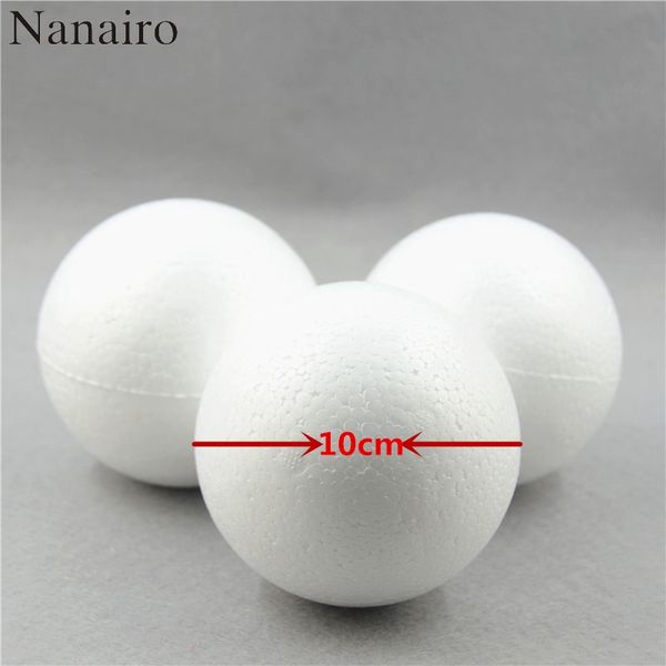 

new 2pcs/lot 10cm modelling polystyrene styrofoam foam ball white craft balls for diy christmas party decoration supplies gifts