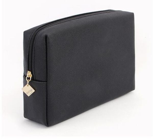

2018PU black cosmetic bag jewelry storage bags