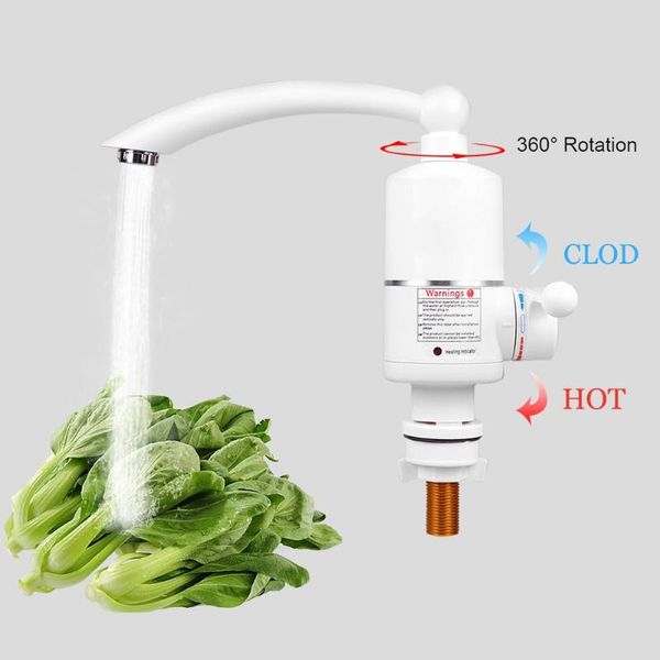 

electric water heater tap kitchen 3000w 220v electric instant heating water heater tap cold faucet eu plug