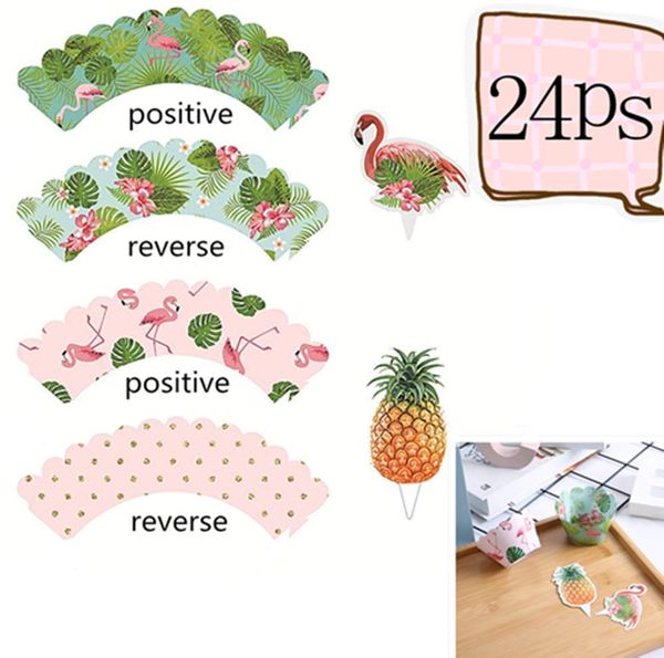 2019 Lamingos Cake Wrappers Cupcake Toppers For Kids