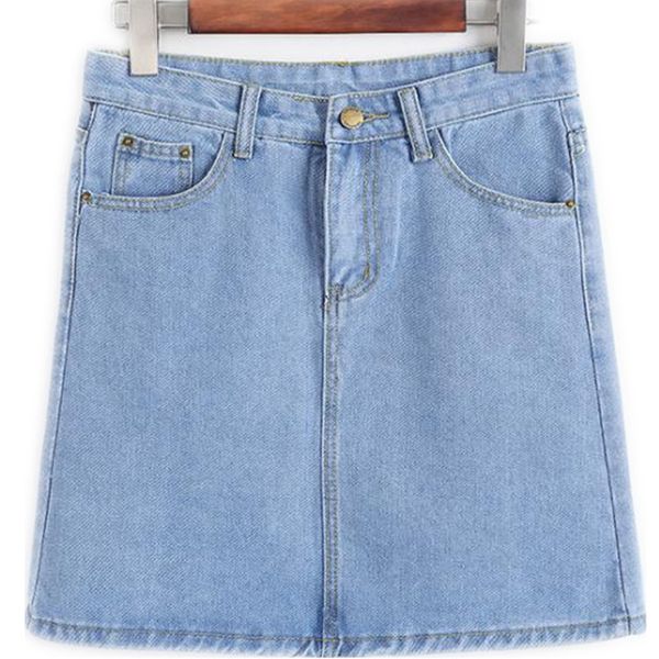 

2018 summer women short jeans skirts female high waist a-line style plus size 3xl slim cowboy mujer skirtscq1057, Black