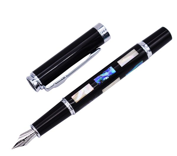 

jinhao 8802 fountain pen deep sea bright pearl shell writing signature pen, fine nib size business office school supplies