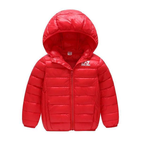 

2018 winter new solid color children's hooded down cotton jacket boy warm light short dress girls cotton clothes 110-150 y18102608, Blue;gray
