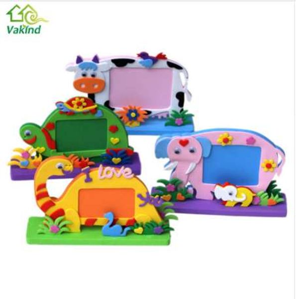 EVA-Schaum-Cartoon-Fotorahmen für Kinder, Kinder, DIY 3D-Aufkleber, Fotorahmen, handgefertigter Block-Spielzeug-Paste-Rahmen, Bastelgeschenke