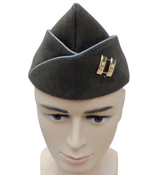 

wwii us officer paratrooper wool garrison cap in sizes army captain badge cap - world store, Black;white
