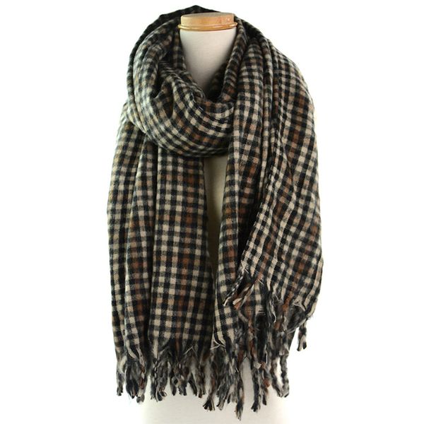 

fashion winter scarf for ladies vintage small checked pattern long size scarves blanket wraps female scarves and shawls