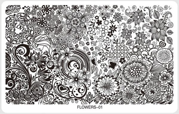 

1pc 16.3*10.3cm nail stamping plates assorted designs diy image acrylic nail art manicure templates stencils beauty polish tools, White