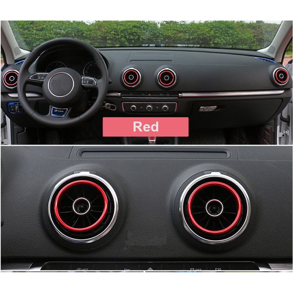 2017 Audi A3 Air Outlet Decorate Sticker Original Size Younger Alloy Circle Black Red Silver Blue Gold Color To Select Interior Decoration Of Car
