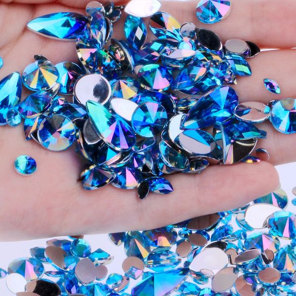 

15g bag about 300pcs flat back acrylic rhinestones in a variety of shapes and sizes many colors for face decorations face gems, Silver;gold