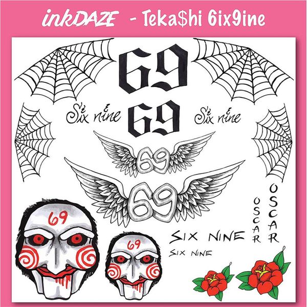 Acheter 1 Feuille De Crâne Imprimer Tatouage Temporaire Body Art Visage Tatouage Ensemble Tatouages Temporaires Fleur Tatouages Inspiré Costume