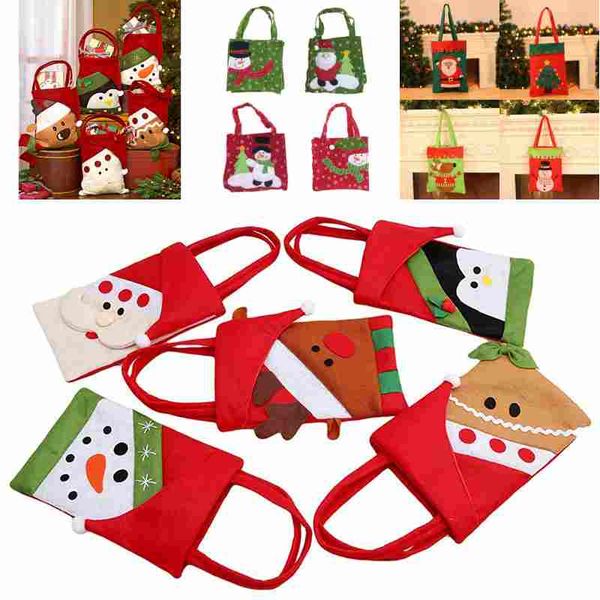 

christmas gift bags for santa claus snowman elk penguin reindeer candy apple wrap bags xmas home decoration
