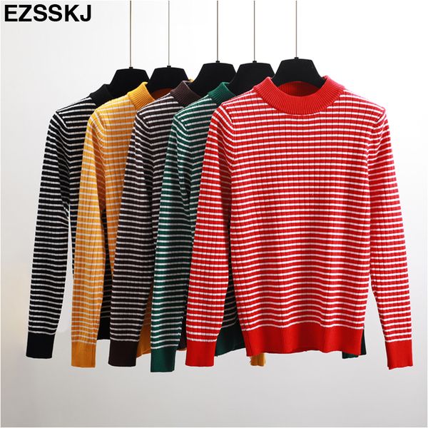 

autumn winter plaid sweater women knitted pullover sweaters 2018 casual long sleeve o neck fashion soft jumper red g, White;black