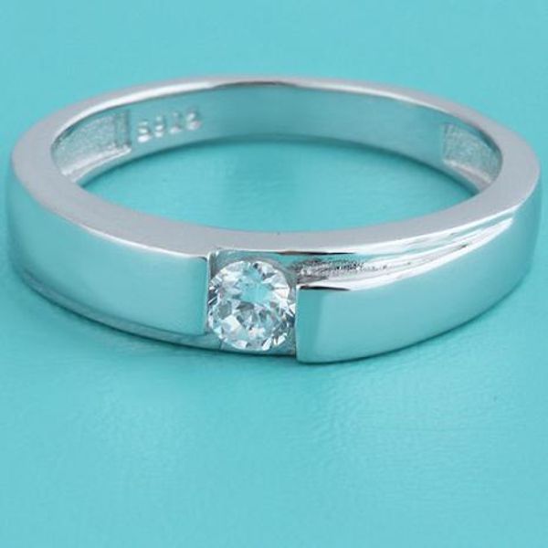 

real 925 sterling silver jewelry man rings white gold shiny crystal summer winter jewels fashion business anniversary gifts boy friend 6 pcs