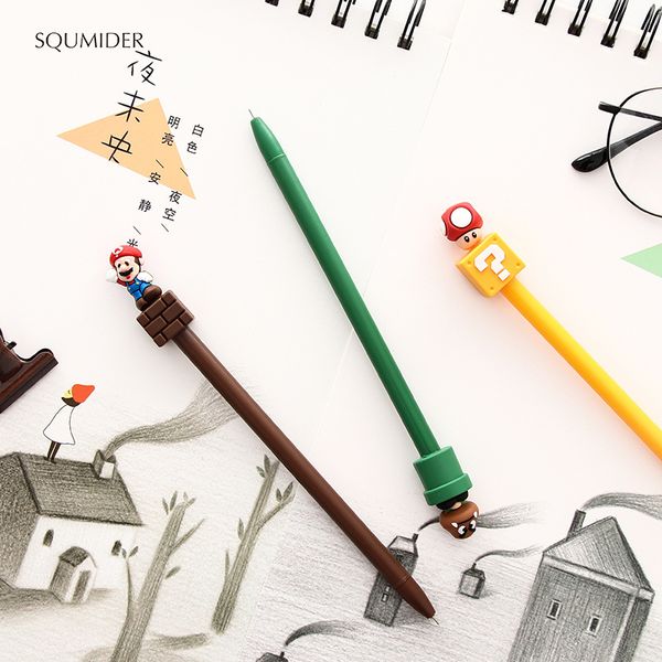 

squmider 0.5 mm creative cartoon super mario gel pen kawai signature pen school office supplies students stationery