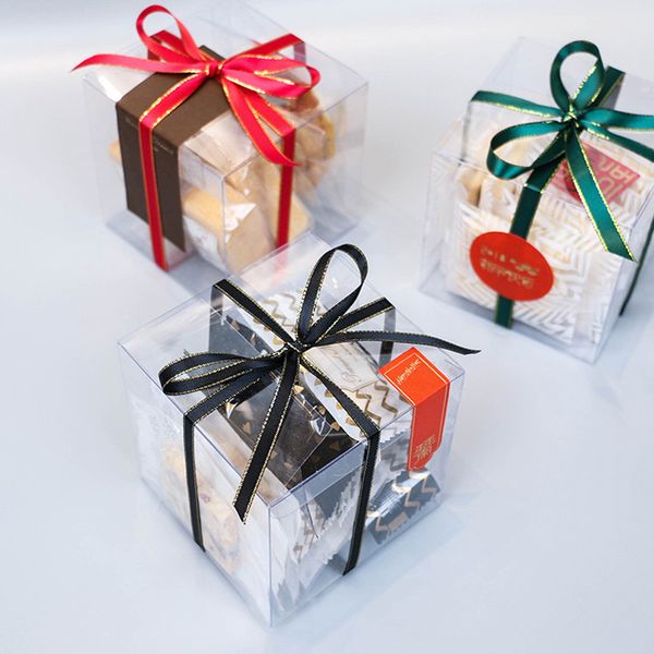 

10*10*10cm square clear pvc packaging box plastic containers fruit gift box candy chocolate cake box