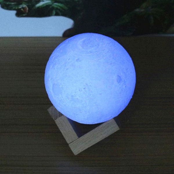 

3d печать луна лампа сменная 16 изменение цвета пульт дистанционного управления спальня книжный шкаф ночник home decor творческий подарок