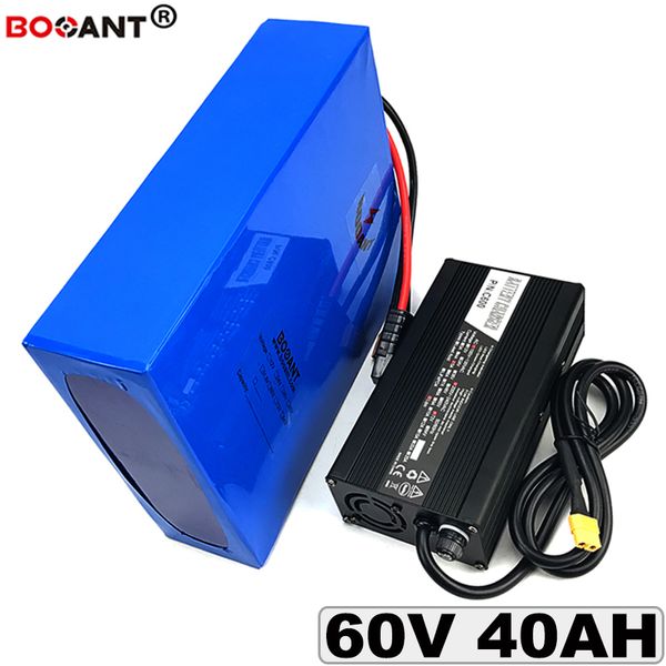 Batteria per bicicletta elettrica 60V 40AH per motore Bafang BBSHD 3000W + caricabatterie 5A Batteria per scooter elettrico 50A BMS 60V Spedizione gratuita