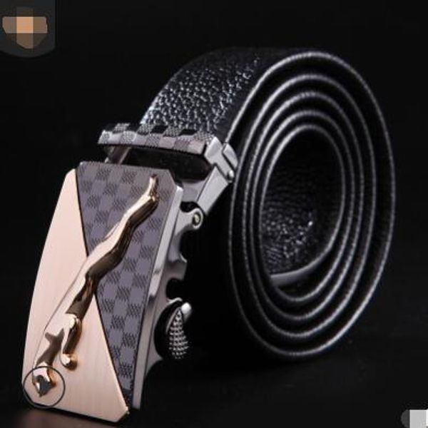 

fashion mens leather belt automatic buckle business belt mens first layer leather soft belt ing, Black;brown
