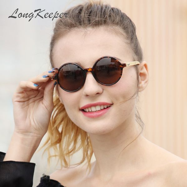

longkeeper bamboo round sunglasses women vintage mirror wooden sun glasses men handmade wood glasses legs goggles uv400, White;black
