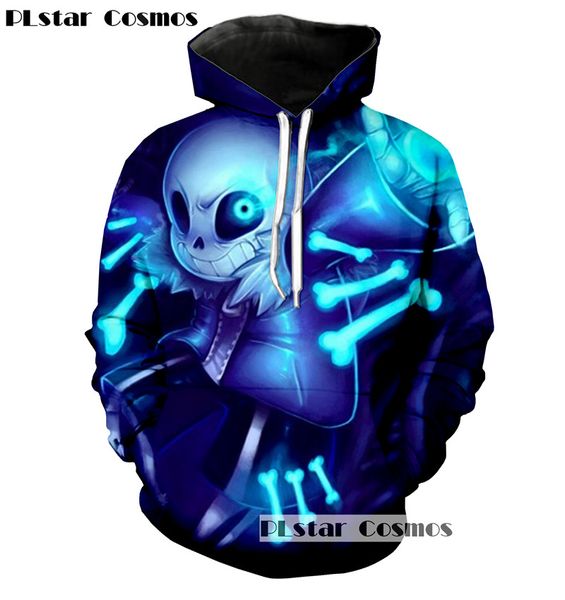 

plstar cosmos new undertale hoodies 2017 new design sans pattern 3d printing fashion men women hoodies sweatshirts, Black