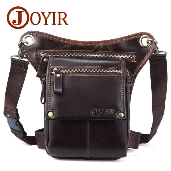 

men's waist packs genuine leather messenger crossbody bags funny waist belt bag multifunction travel male hip bag 6369