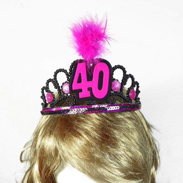 

21 30 40 50 happy birthday tiara 50% off for 3pcs pink black fun ceremony favor birthday supplies souvenir event party