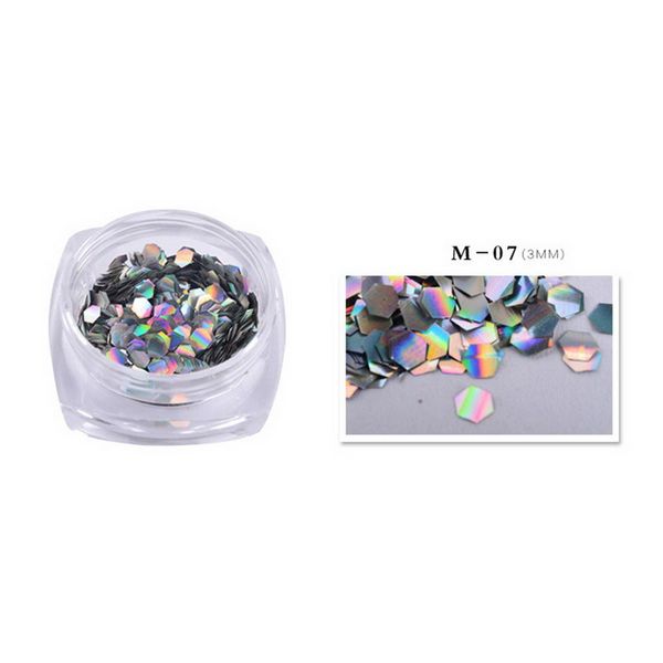 

1box mermaid nail sticker flakes colorful sequins powder diy nail decoration magic mirror glitters red silver stickers, Black