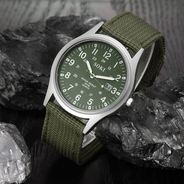 

Military Men's Date Band Stainless Steel Sport Quartz Wrist Watch Men Brand Fashion Casual Wristwatches Hot Clock